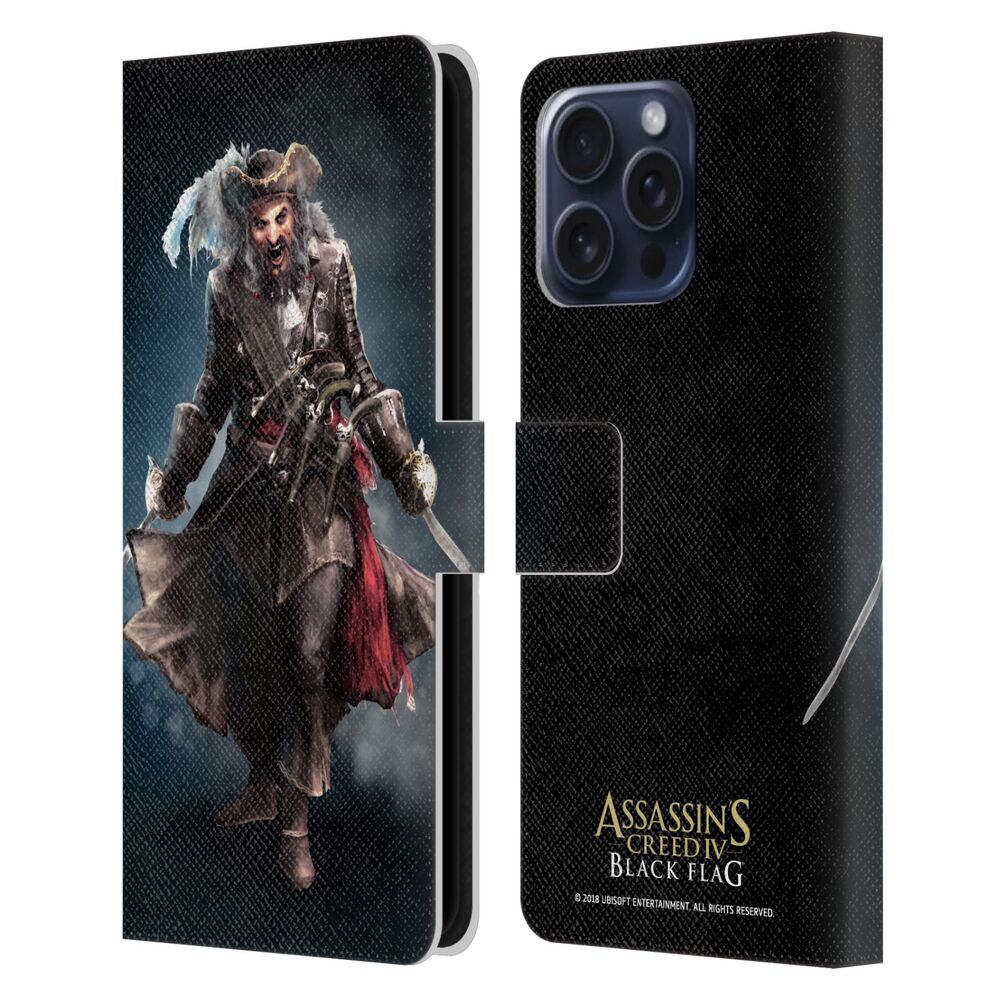 ASSASSINS CREED アサシンクリード - Black Flag Characters / Black Beard レザー手帳型 / Apple iPhoneケース - PGS